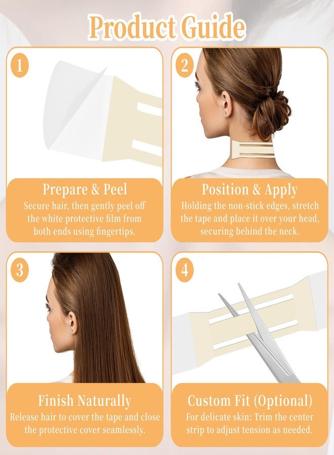 48 قطعة من أشرطة شد الرقبة غير المرئية - أشرطة شد فورية للرقبة والوجه (4 أشرطة شد عالية المرونة + 40 شريطًا بديلًا) - أشرطة بلون البشرة قابلة للتهوية لشد فوري - Image 5